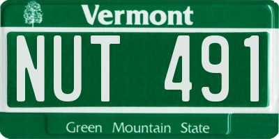 VT license plate NUT491