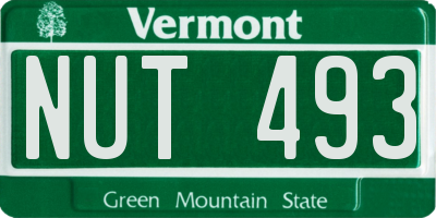 VT license plate NUT493