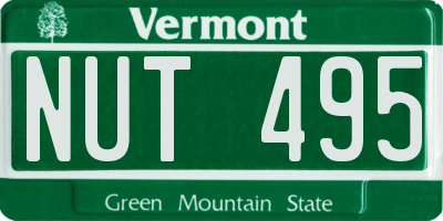 VT license plate NUT495