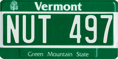 VT license plate NUT497