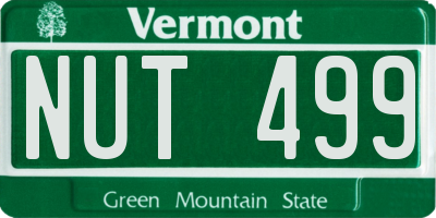 VT license plate NUT499