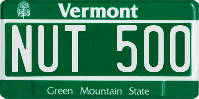 VT license plate NUT500