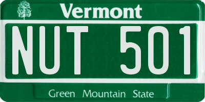 VT license plate NUT501