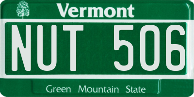VT license plate NUT506