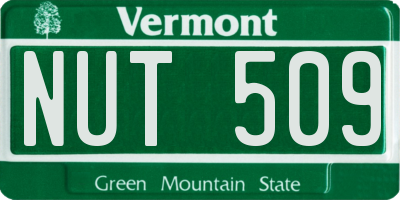 VT license plate NUT509