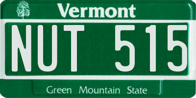 VT license plate NUT515