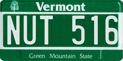 VT license plate NUT516