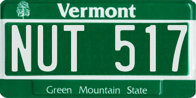 VT license plate NUT517