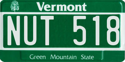 VT license plate NUT518