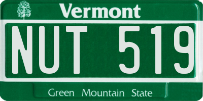 VT license plate NUT519
