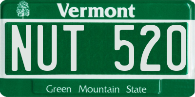 VT license plate NUT520
