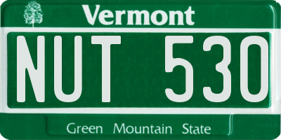 VT license plate NUT530