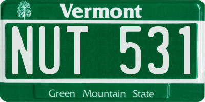 VT license plate NUT531