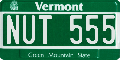 VT license plate NUT555