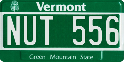 VT license plate NUT556