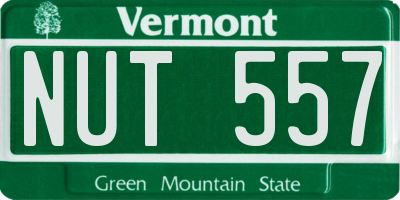 VT license plate NUT557