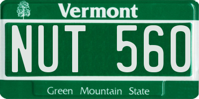 VT license plate NUT560