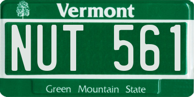 VT license plate NUT561