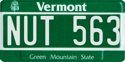 VT license plate NUT563
