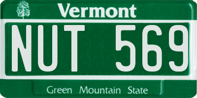 VT license plate NUT569