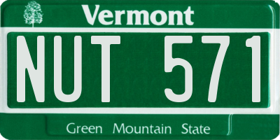 VT license plate NUT571