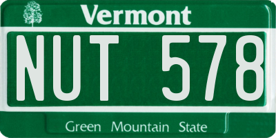 VT license plate NUT578