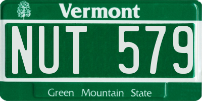 VT license plate NUT579