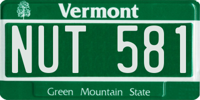 VT license plate NUT581