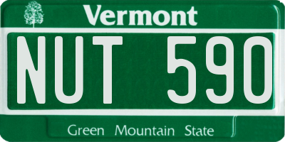 VT license plate NUT590