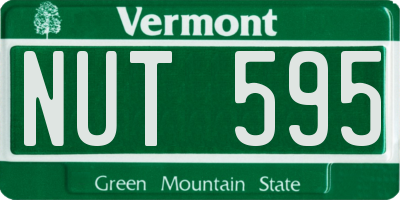 VT license plate NUT595