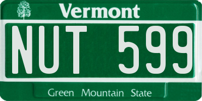 VT license plate NUT599