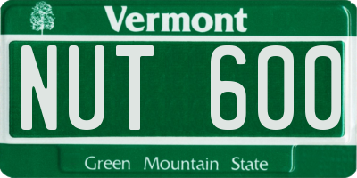 VT license plate NUT600
