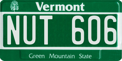 VT license plate NUT606
