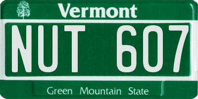 VT license plate NUT607