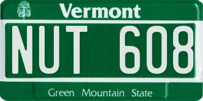VT license plate NUT608