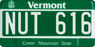 VT license plate NUT616