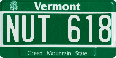 VT license plate NUT618