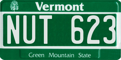VT license plate NUT623