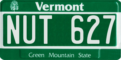 VT license plate NUT627