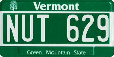 VT license plate NUT629