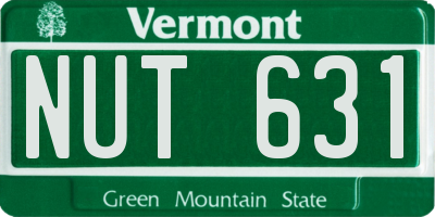 VT license plate NUT631