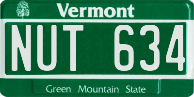 VT license plate NUT634