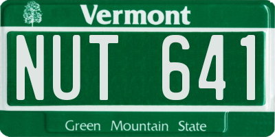 VT license plate NUT641