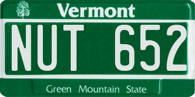 VT license plate NUT652