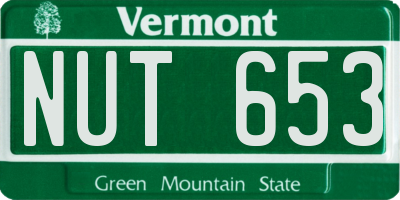 VT license plate NUT653