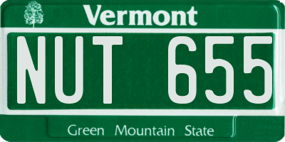VT license plate NUT655