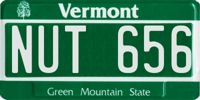 VT license plate NUT656