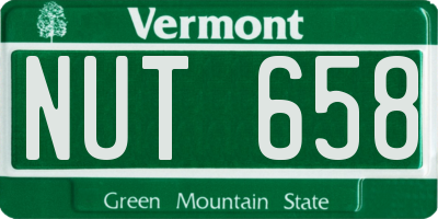 VT license plate NUT658