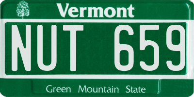 VT license plate NUT659