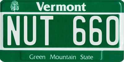 VT license plate NUT660